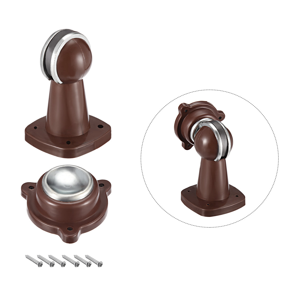 uxcell Uxcell Plastic Door Magnetic Catch Holder Stopper Doorstop Screw Mount Brown