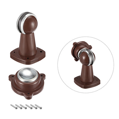 Harfington Uxcell Plastic Door Magnetic Catch Holder Stopper Doorstop Screw Mount Brown