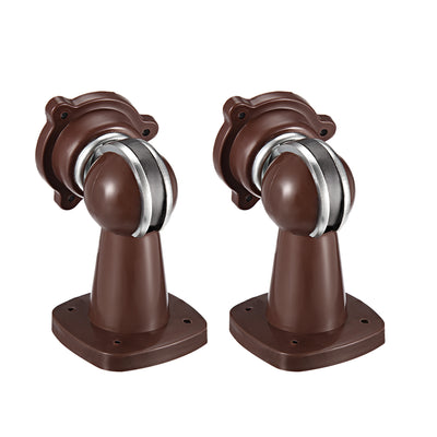 Harfington Uxcell Plastic Door Magnetic Catch Holder Stopper Doorstop Screw Mount Brown 2pcs