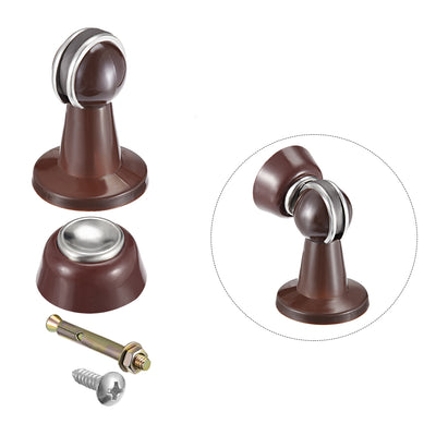 Harfington Uxcell Plastic Door Magnetic Catch Holder Stopper With Hidden Screw Mounts Brown