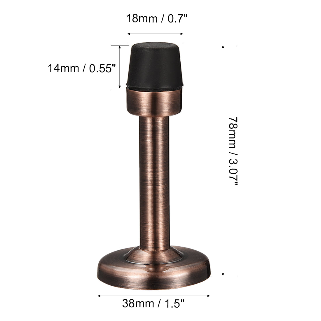 uxcell Uxcell Door Stopper Stop Bumper Wall Protector Sound Dampening Wall Mount w Rubber Tip Copper Tone