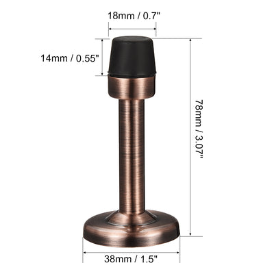 Harfington Uxcell Door Stopper Stop Bumper Wall Protector Sound Dampening Wall Mount w Rubber Tip Copper Tone