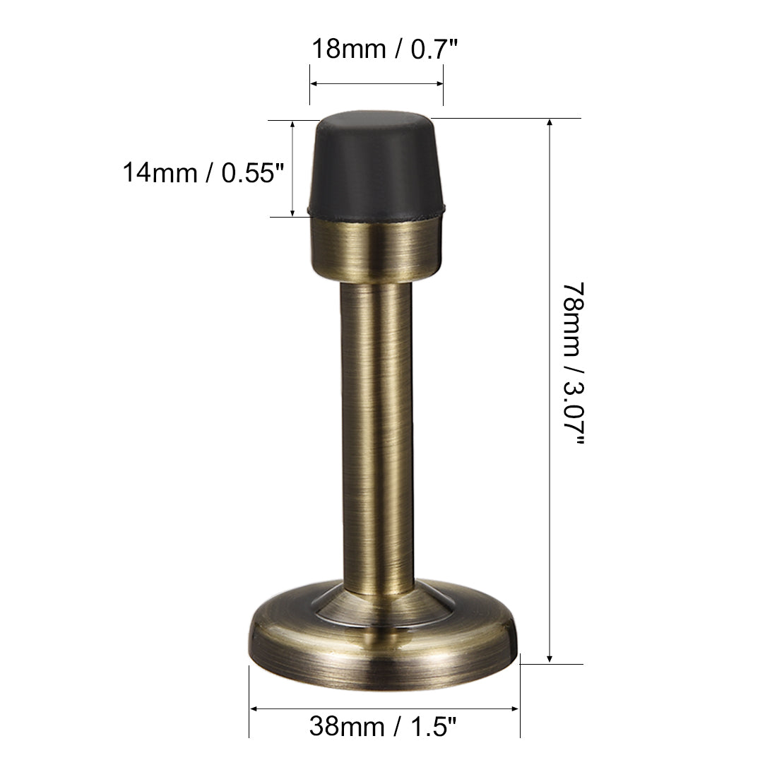 uxcell Uxcell Door Stopper Stop Bumper Wall Protector Sound Dampening Wall Mount w Rubber Tip Bronze Tone