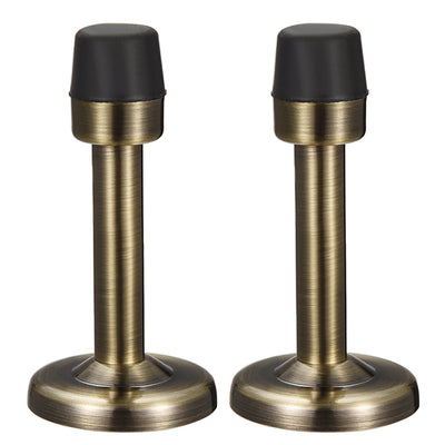 Harfington Uxcell Door Stopper Stop Bumper Wall Protector Sound Dampening Wall Mount w Rubber Tip Bronze Tone 2pcs