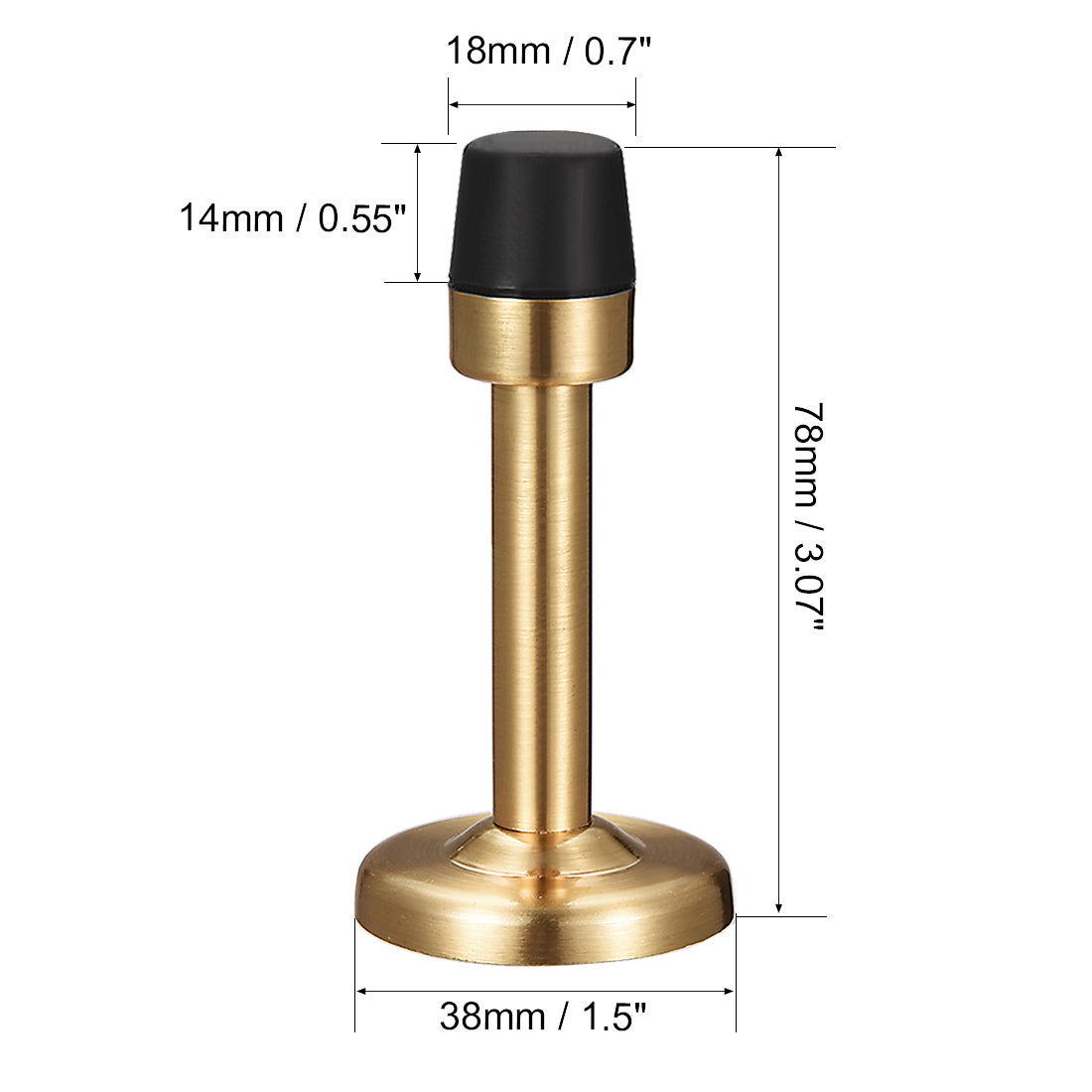 uxcell Uxcell Door Stopper Stop Bumper Wall Protector Sound Dampening Wall Mount w Rubber Tip Gold Tone 2pcs