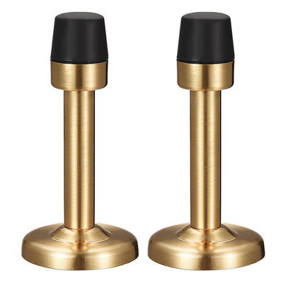 Harfington Uxcell Door Stopper Stop Bumper Wall Protector Sound Dampening Wall Mount w Rubber Tip Gold Tone 2pcs