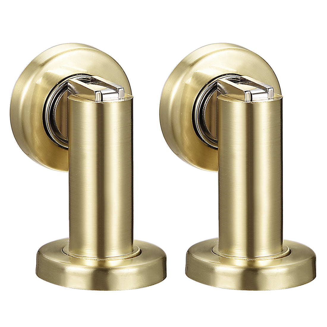 uxcell Uxcell Zinc Alloy Door Magnetic Catch Holder Stopper Doorstop Brushed Conceal Screw Floor Mount Gold Tone 2pcs