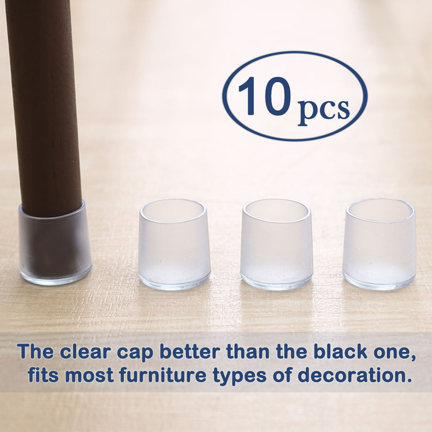 uxcell Uxcell Clear PVC Chair Leg Cap Table Pad Leg Cover Furniture Glide Floor Protector10pcs