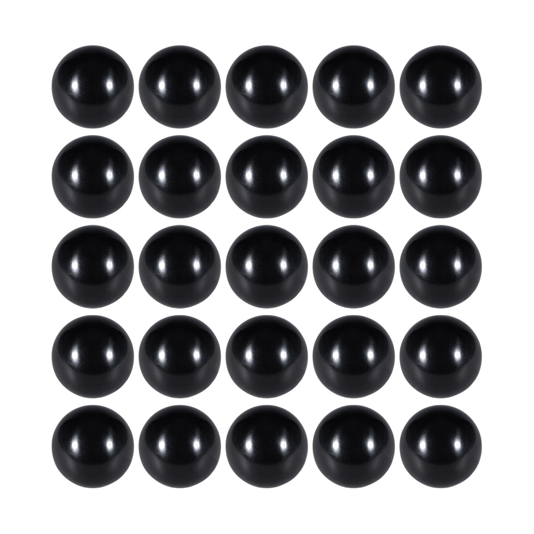 uxcell Uxcell 25 Pcs Thermoset Ball Knob M8 Female Thread Machine Handle 32mm Diameter Smooth Rim Black