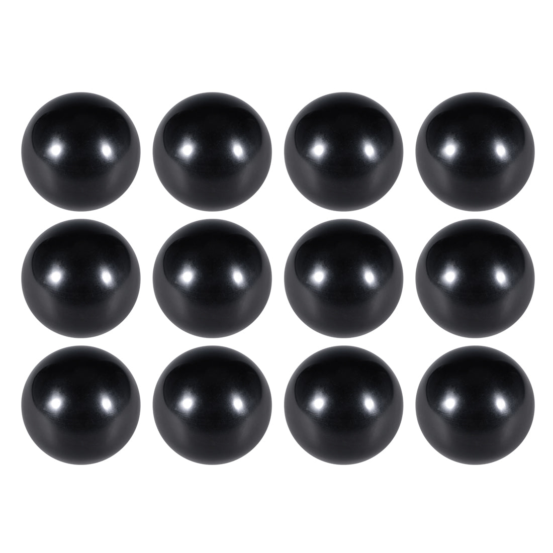 uxcell Uxcell 12 Pcs Thermoset Ball Knob M8 Female Thread Machine Handle 40mm Diameter Smooth Rim Black