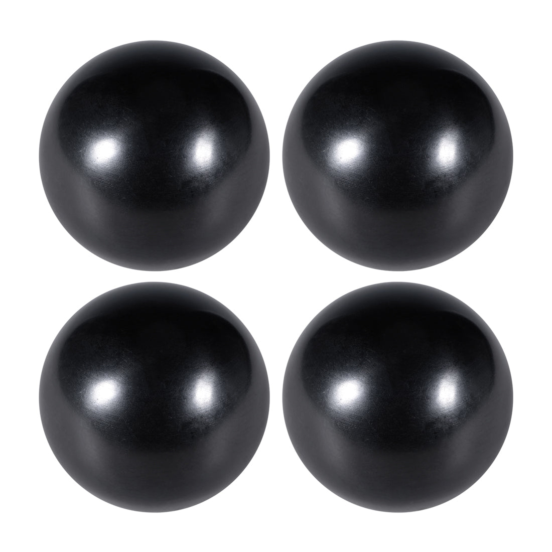 uxcell Uxcell 4 Pcs Thermoset Ball Knob M10x1.5mm Female Thread Machine Handle 40mm Diameter Smooth Rim Black