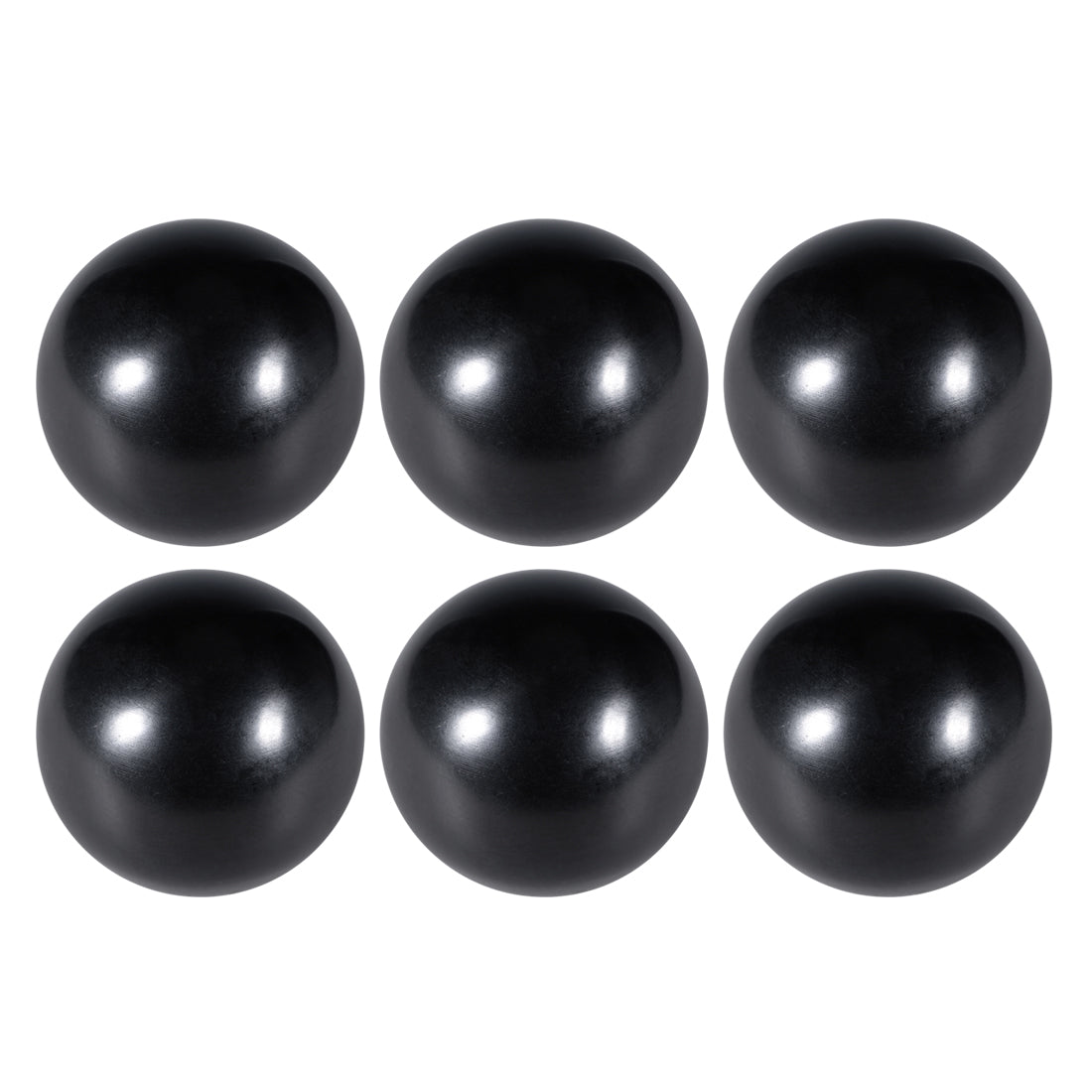 uxcell Uxcell 6 Pcs Thermoset Ball Knob M10 Female Thread Machine Handle 40mm Diameter Smooth Rim Black