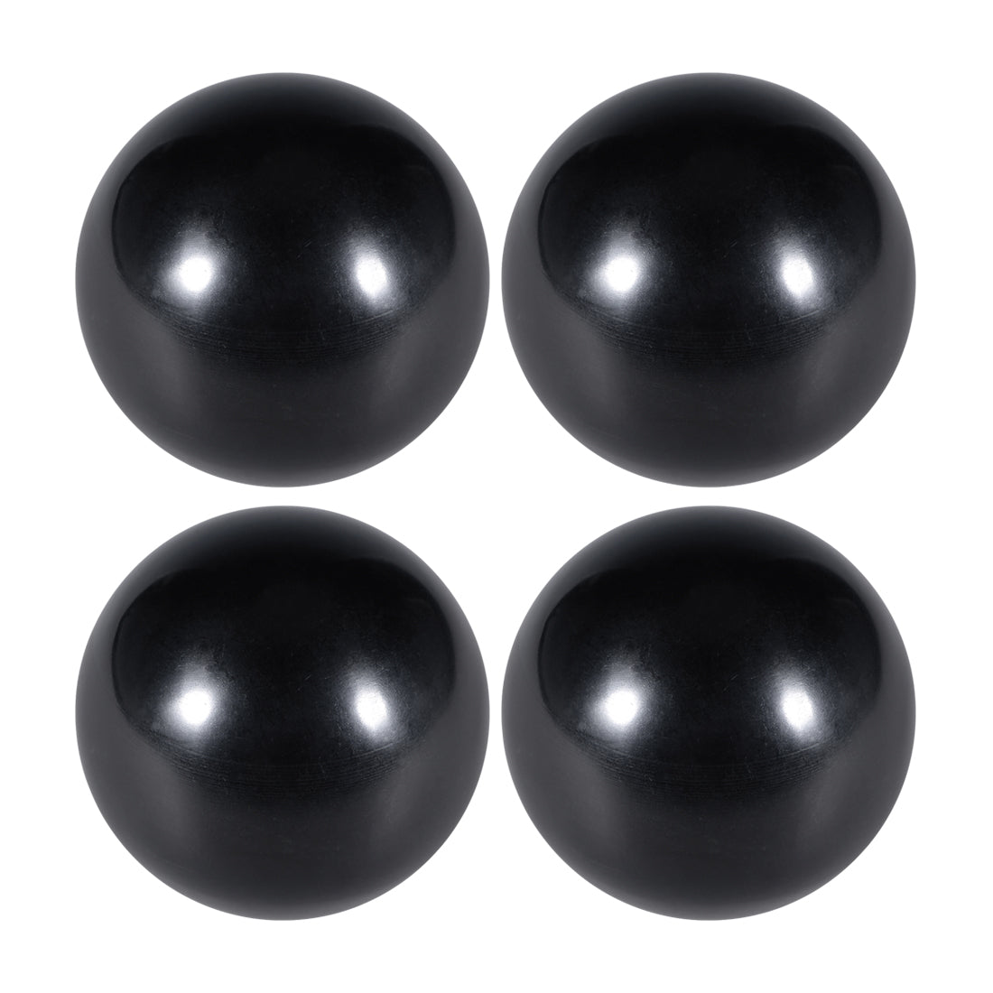 uxcell Uxcell 4 Pcs Thermoset Ball Knob M8 Female Thread Machine Handle 40mm Diameter Smooth Rim Black