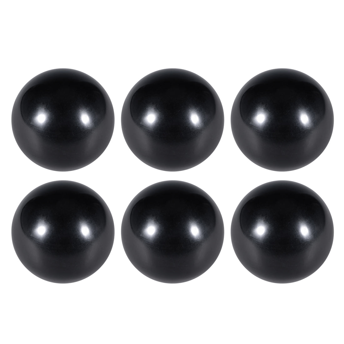 uxcell Uxcell 6 Pcs Thermoset Ball Knob M8 Female Thread Machine Handle 40mm Diameter Smooth Rim Black