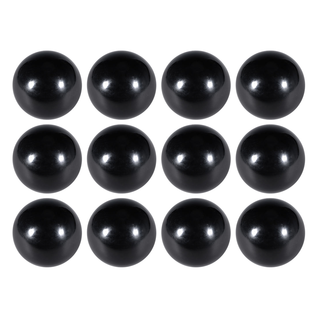 uxcell Uxcell 12 Pcs Thermoset Ball Knob M12 Female Thread Machine Handle 50mm Diameter Smooth Rim Black