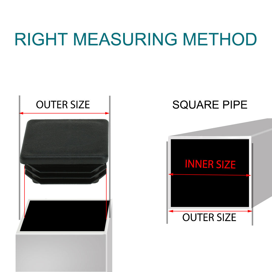 Uxcell Uxcell Square Tube Inserts Chair Floor Protector for 1.38" to 1.46" Inner Size 21pcs