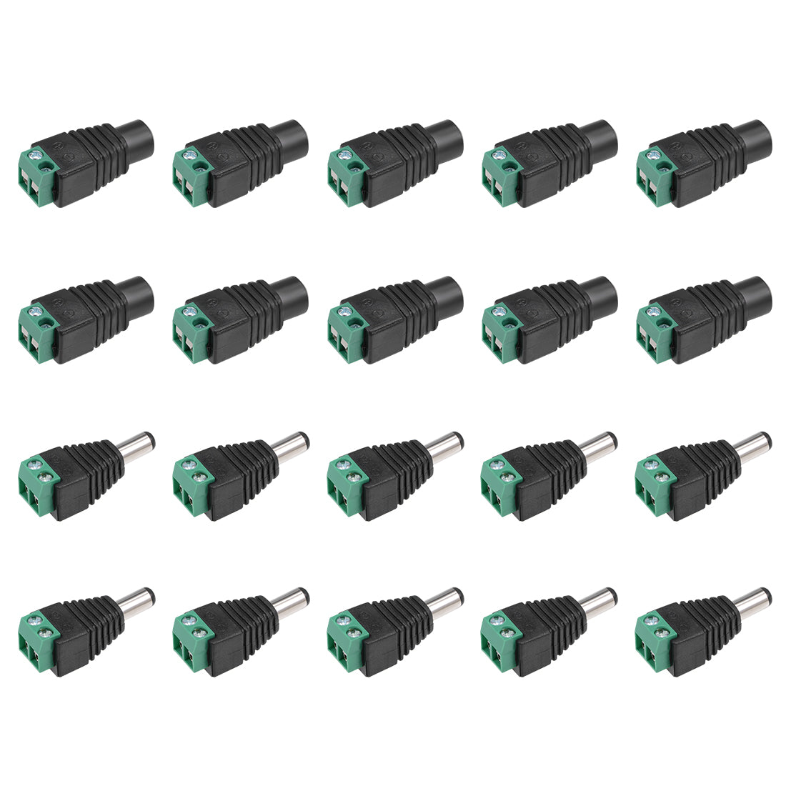 uxcell Uxcell 10Pairs 5.5x2.1mm Male Female DC Power Jack Connector Terminal for CCTV