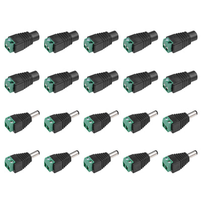 Harfington Uxcell 10Pairs 5.5x2.1mm Male Female DC Power Jack Connector Terminal for CCTV