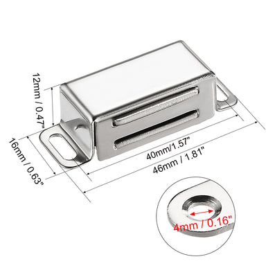 Harfington Uxcell Door Cabinet Magnetic Catch Magnet Latch Closure Stainless Steel 46mm Length