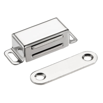 Harfington Uxcell 2Pcs Door Cabinet Magnetic Catch Magnet Latch Closure Stainless Steel 46mm Length