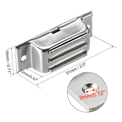 Harfington Uxcell 2Pcs Door Cabinet Magnetic Catch Magnet Latch Closure Stainless Steel 51mm Length