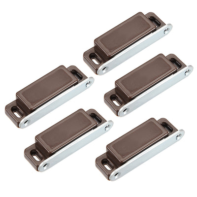 Harfington Uxcell 5Pcs Door Cabinet Magnetic, Catch Magnet Latch Closure ABS Brown 73mm Length