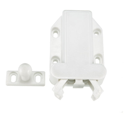 Harfington Uxcell Push Open Latch Lock Touch Catch for Bedroom Cabinet Cupboard Drawer White 2Pcs