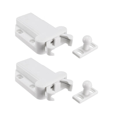 Harfington Uxcell Push Open Latch Lock Touch Catch for Bedroom Cabinet Cupboard Drawer White 2Pcs