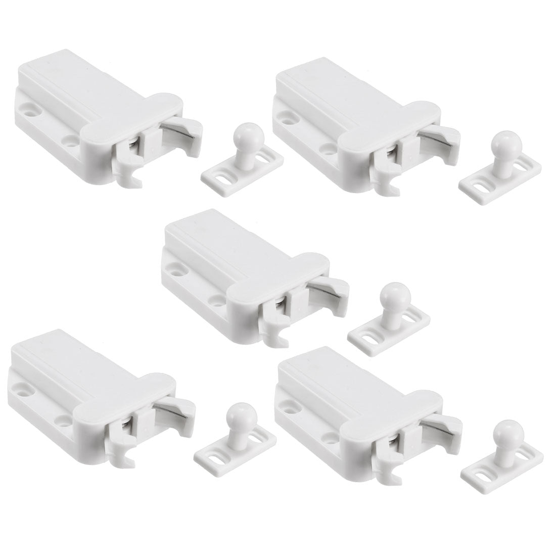 uxcell Uxcell Push Open Latch Lock Touch Catch for Bedroom Cabinet Cupboard Drawer White 5Pcs