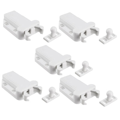 Harfington Uxcell Push Open Latch Lock Touch Catch for Bedroom Cabinet Cupboard Drawer White 5Pcs