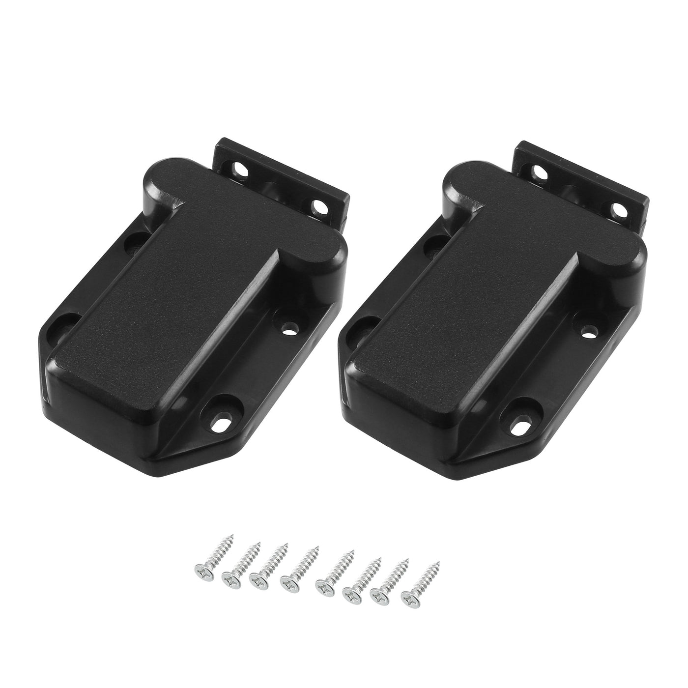 uxcell Uxcell Push Open Latch Lock Touch Catch for Bedroom Cabinet Cupboard Drawer Black 2Pcs