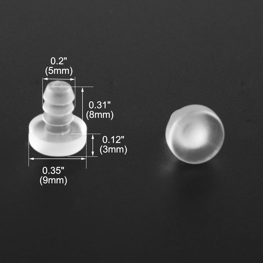 uxcell Uxcell 12pcs 5mm Clear Soft Stem Bumpers Glide, Patio Outdoor Furniture Glass Table Desk Top Anti-collision Embedded