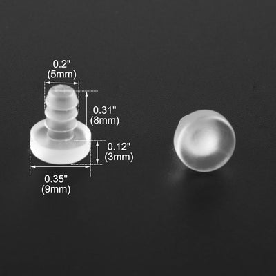 Harfington Uxcell 12pcs 5mm Clear Soft Stem Bumpers Glide, Patio Outdoor Furniture Glass Table Desk Top Anti-collision Embedded