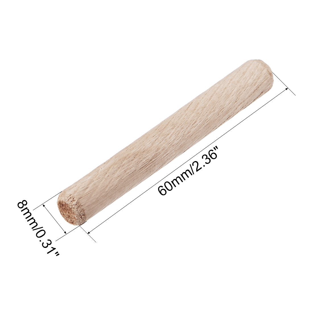 uxcell Uxcell Wooden Dowel Pin, Wood Kiln Dried Fluted Beveled Hardwood