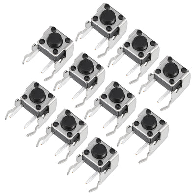 Harfington Uxcell 10Pcs Momentary PCB Side Mounting Fixed Bracket Pushbutton Push Button Tact Tactile Switch DIP 2 Terminals 6x6x5mm