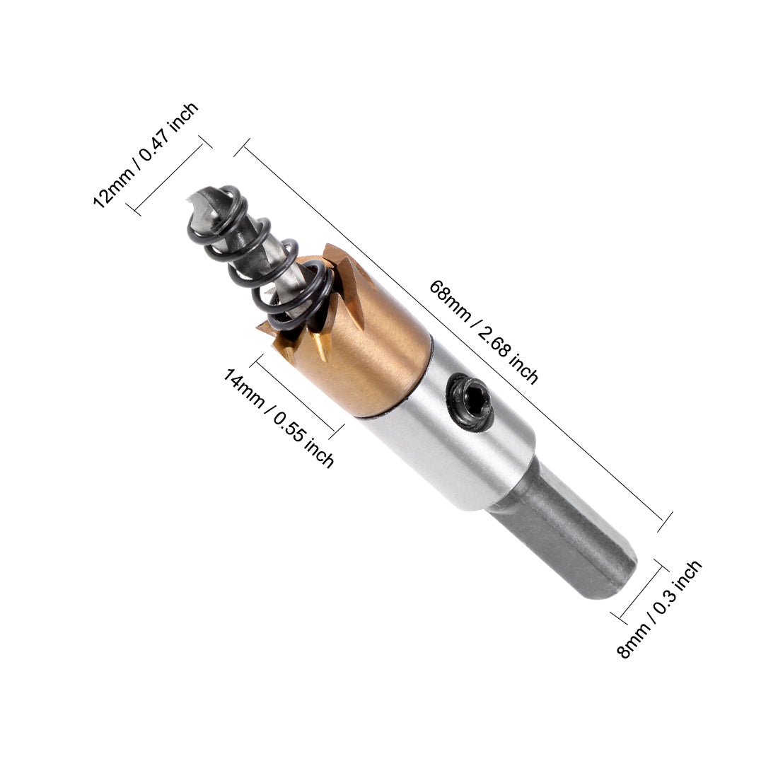 uxcell Uxcell 4 Pcs 12mm HSS Drill Bit Hole Saw Stainless High Speed Steel Metal Alloy