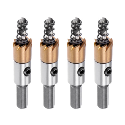 Harfington Uxcell 4 Pcs 12mm HSS Drill Bit Hole Saw Stainless High Speed Steel Metal Alloy