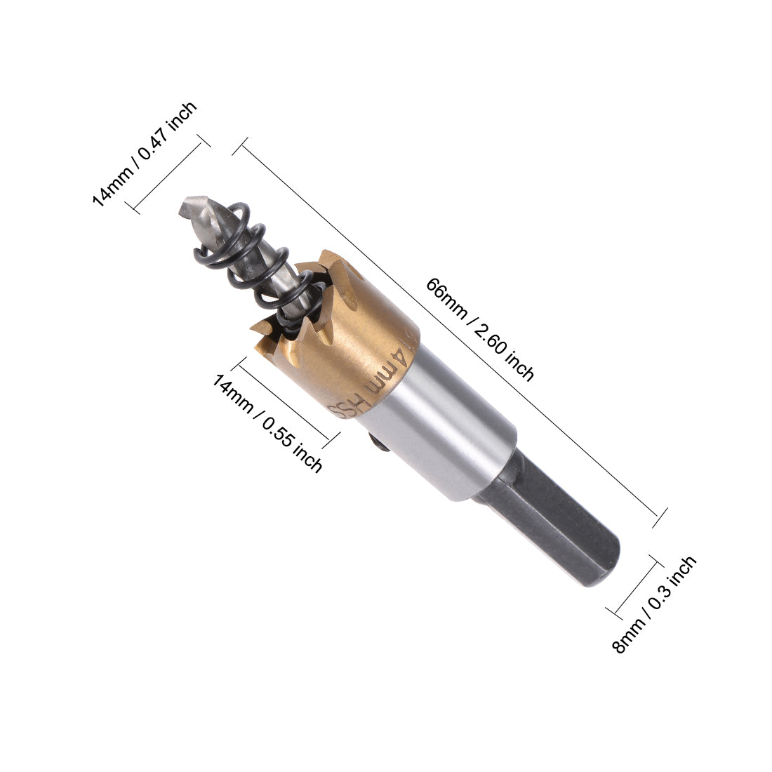 uxcell Uxcell 4 Pcs 14mm HSS Drill Bit Hole Saw Stainless High Speed Steel Metal Alloy