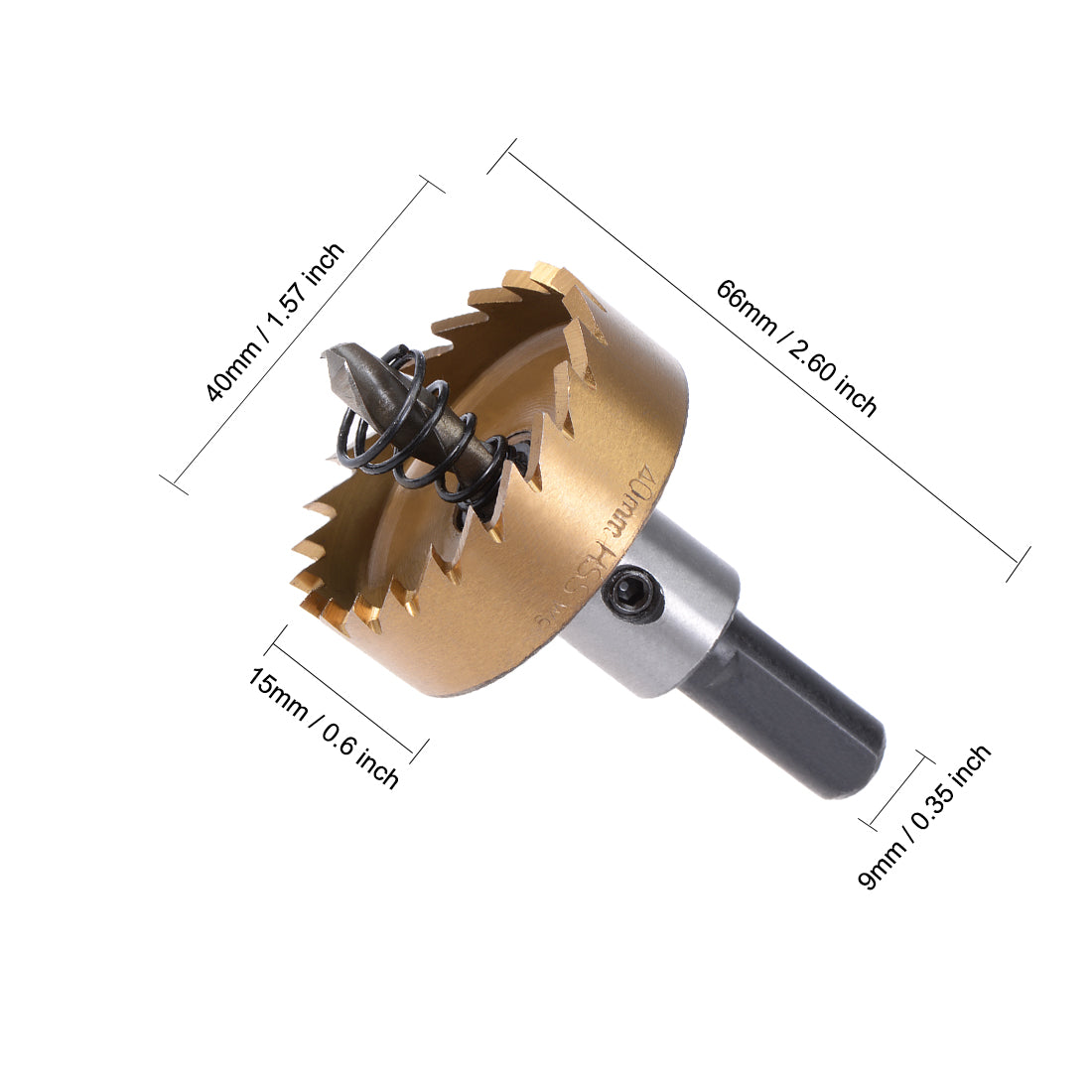 uxcell Uxcell 40mm HSS Drill Bit Hole Saw Stainless High Speed Steel Metal Alloy