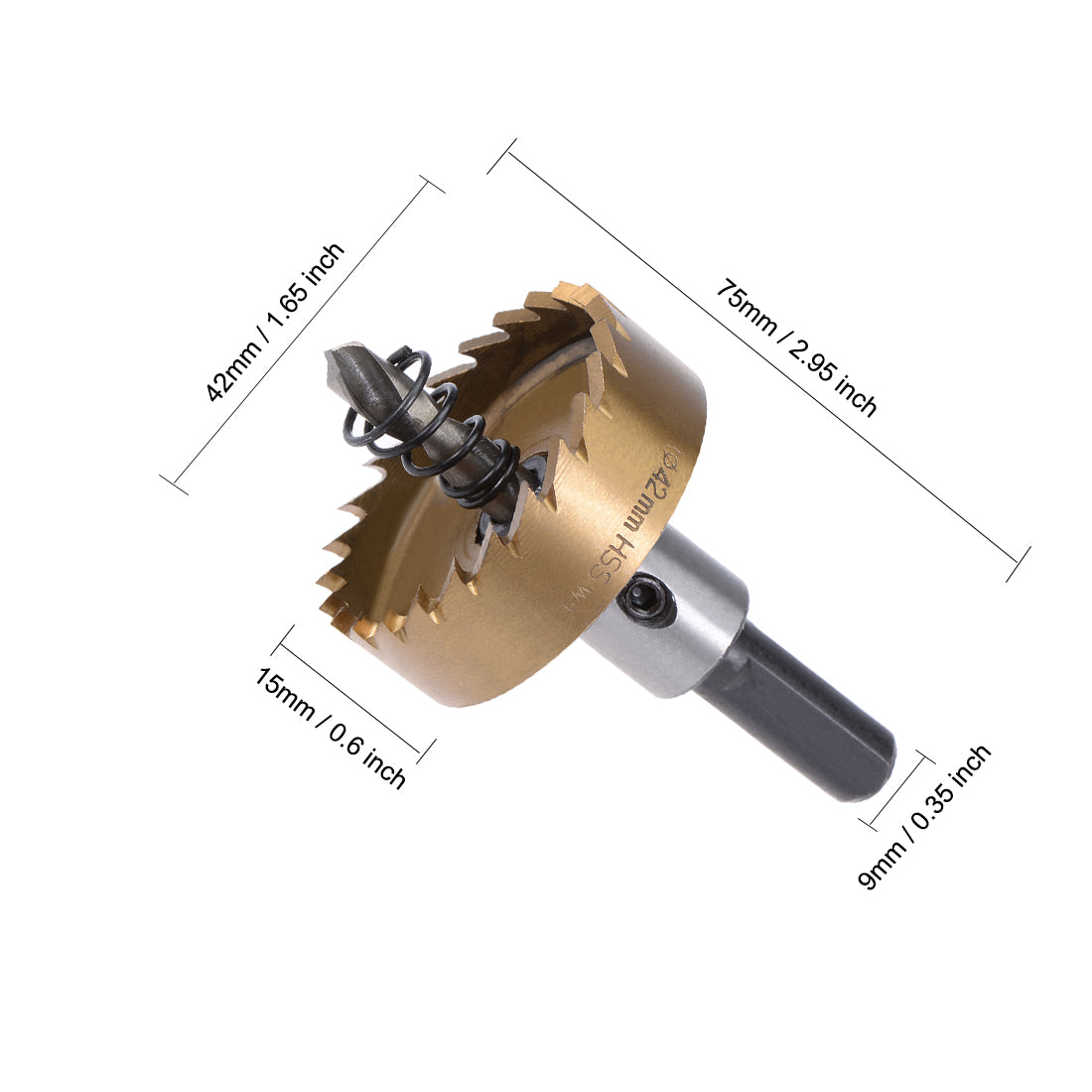 uxcell Uxcell 42mm HSS Drill Bit Hole Saw Stainless High Speed Steel Metal Alloy