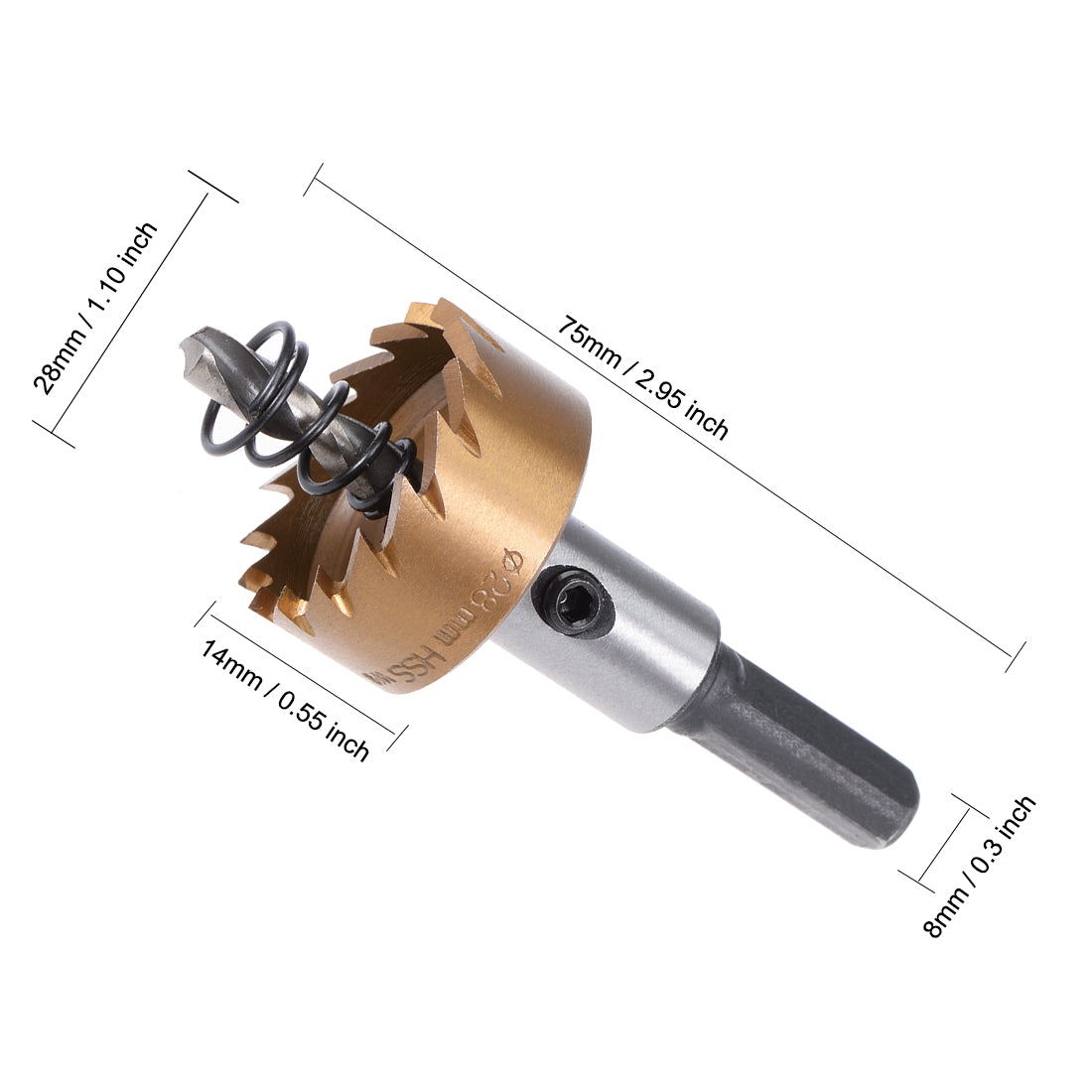 uxcell Uxcell 28mm HSS Drill Bit Hole Saw Stainless High Speed Steel Metal Alloy