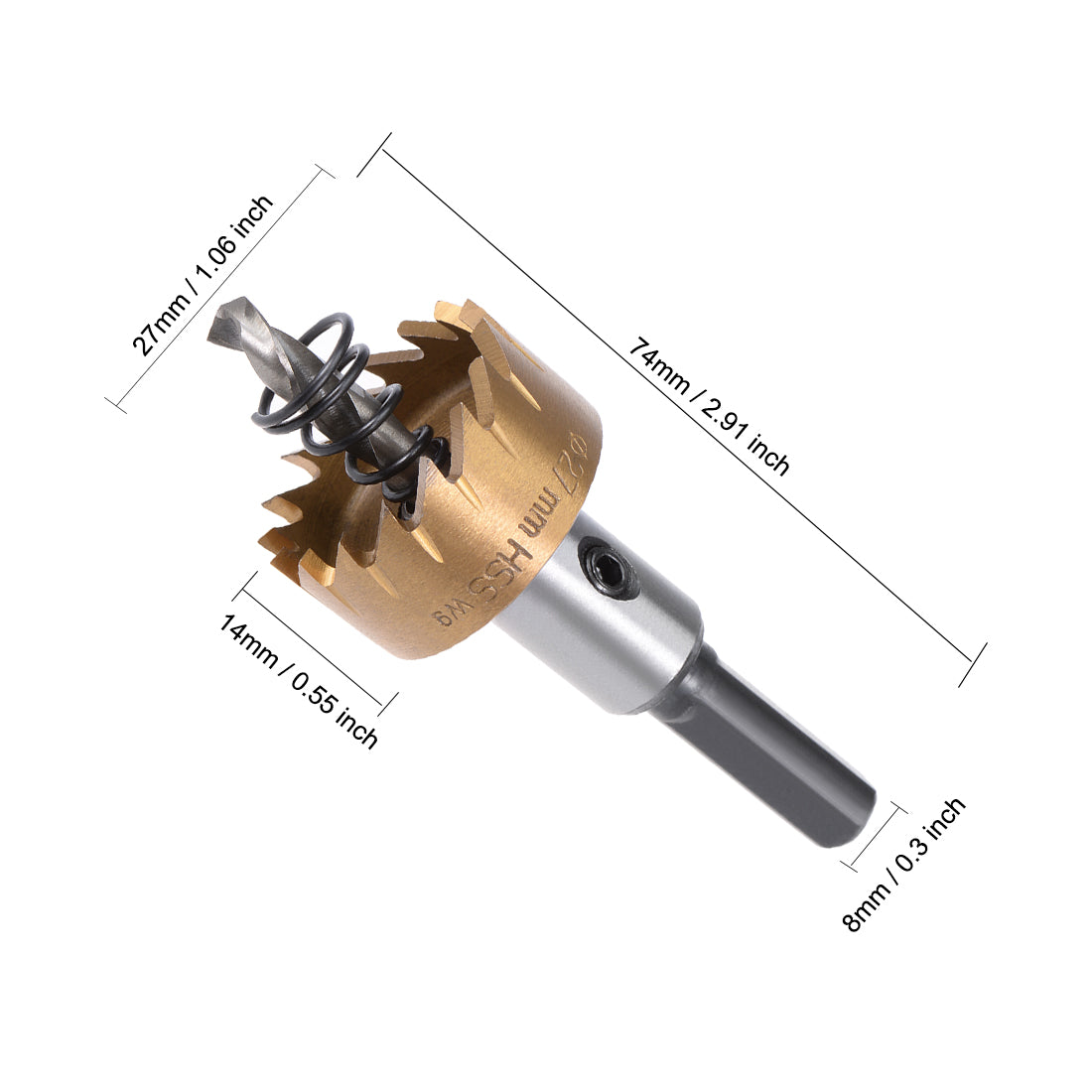 uxcell Uxcell 27mm HSS Drill Bit Hole Saw Stainless High Speed Steel Metal Alloy