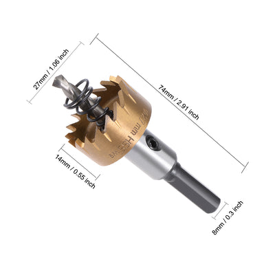 Harfington Uxcell 27mm HSS Drill Bit Hole Saw Stainless High Speed Steel Metal Alloy