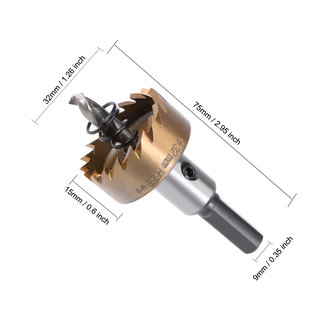 uxcell Uxcell 32mm HSS Drill Bit Hole Saw Stainless High Speed Steel Metal Alloy