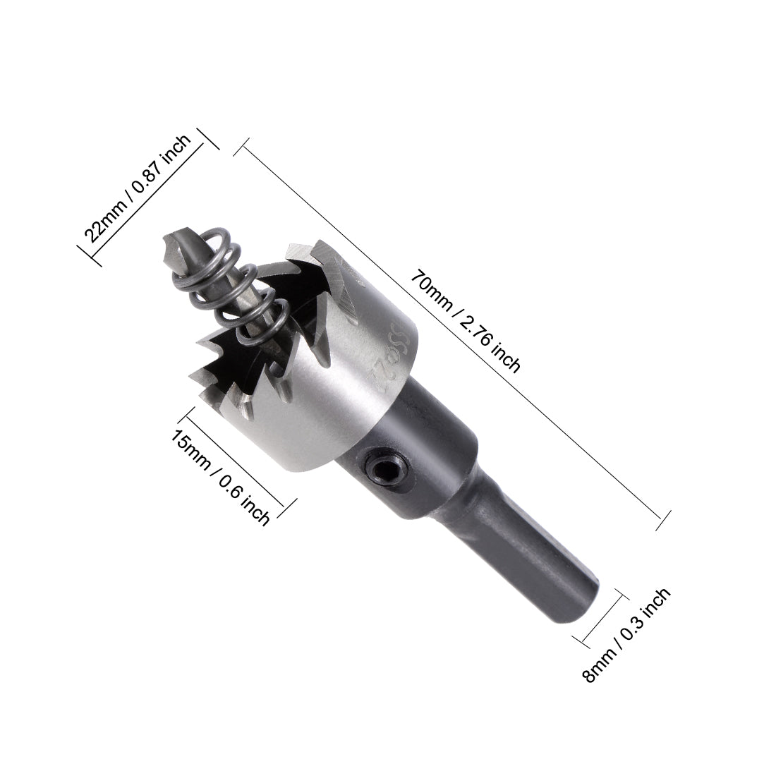 uxcell Uxcell 22mm HSS Drill Bit Hole Saw for Stainless Steel Metal Alloy Wood