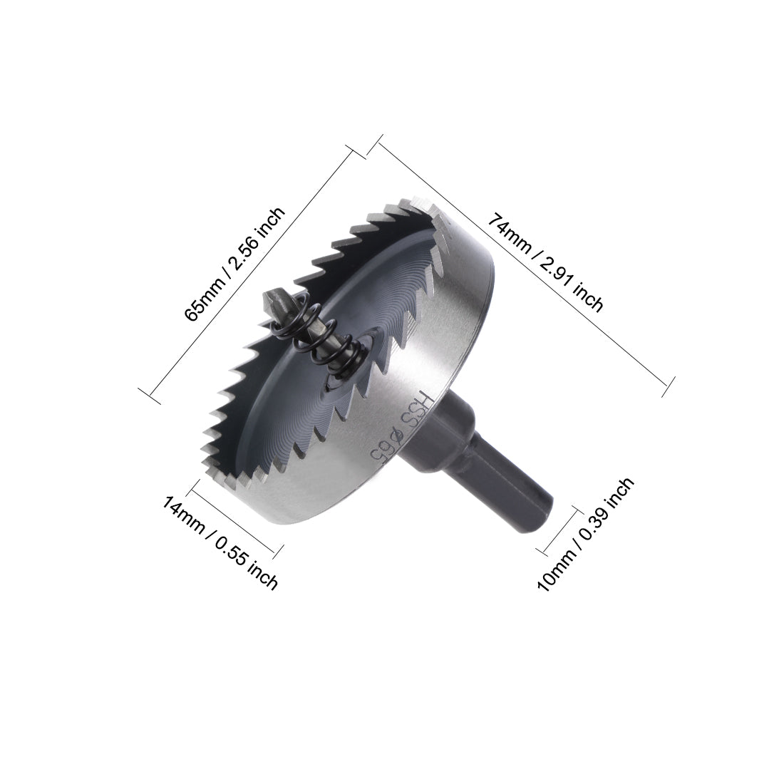 uxcell Uxcell 65mm HSS Drill Bit Hole Saw for Stainless Steel Metal Alloy Wood