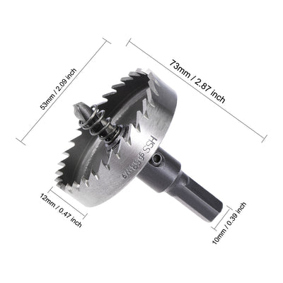 Harfington Uxcell 53mm HSS Drill Bit Hole Saws for Stainless Steel Metal Alloy Wood