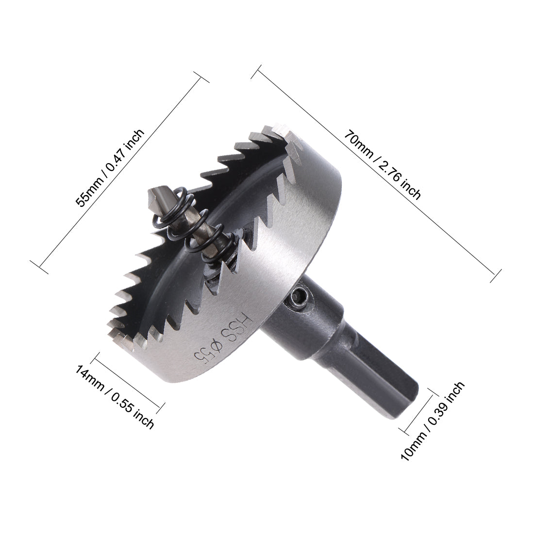 uxcell Uxcell 55mm HSS Drill Bit Hole Saw for Stainless Steel Metal Alloy Wood