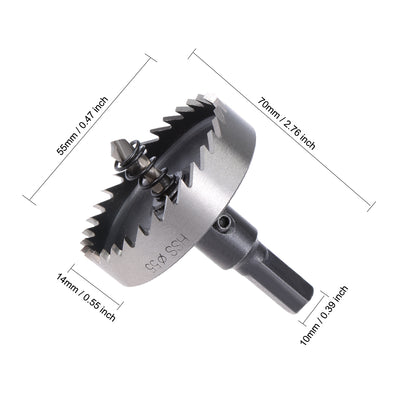 Harfington Uxcell 55mm HSS Drill Bit Hole Saw for Stainless Steel Metal Alloy Wood