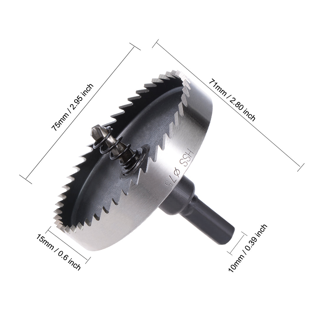 uxcell Uxcell 75mm HSS Drill Bit Hole Saw for Stainless Steel Metal Alloy Wood